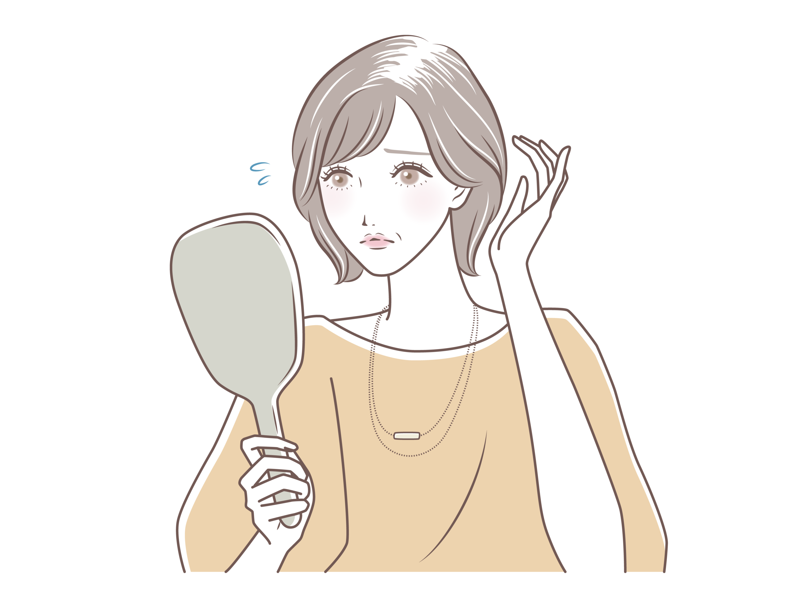 髪のお悩みイラスト