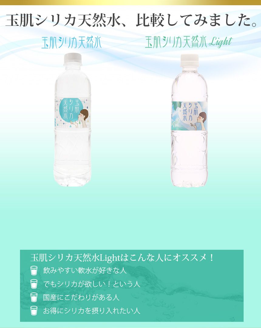 玉肌シリカ天然水、比較しました